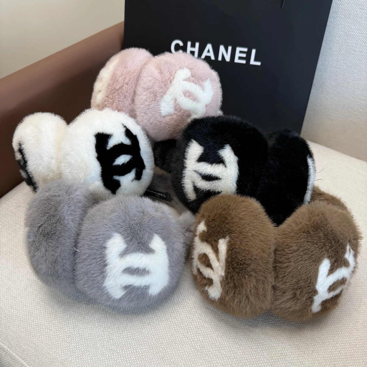Chanel Ski Earmuffs and Scarf Set