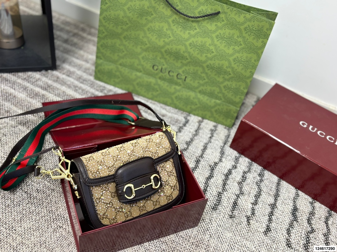 Gucci 1955 Rhinestone Saddle Bag