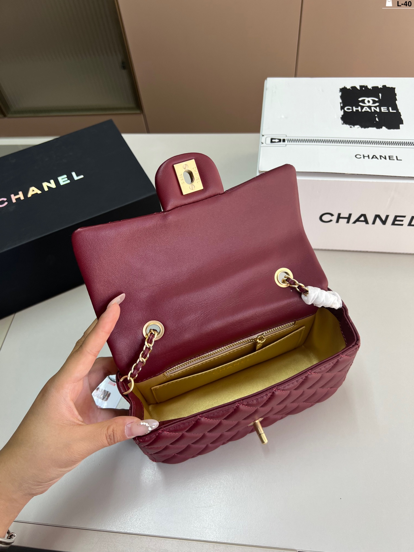 Chanel Classic Flap Bag with Gold Ball