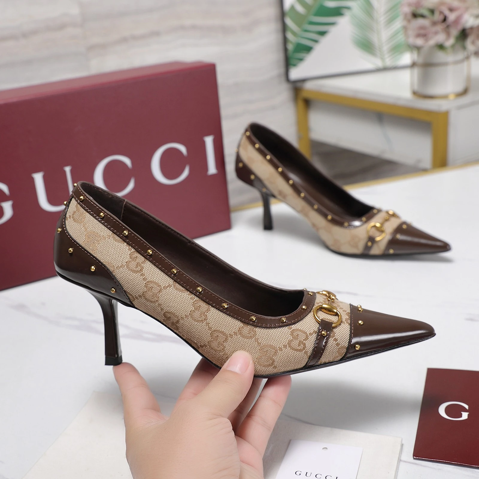 Gucci Horsebit and Stud High-Heeled Shoes