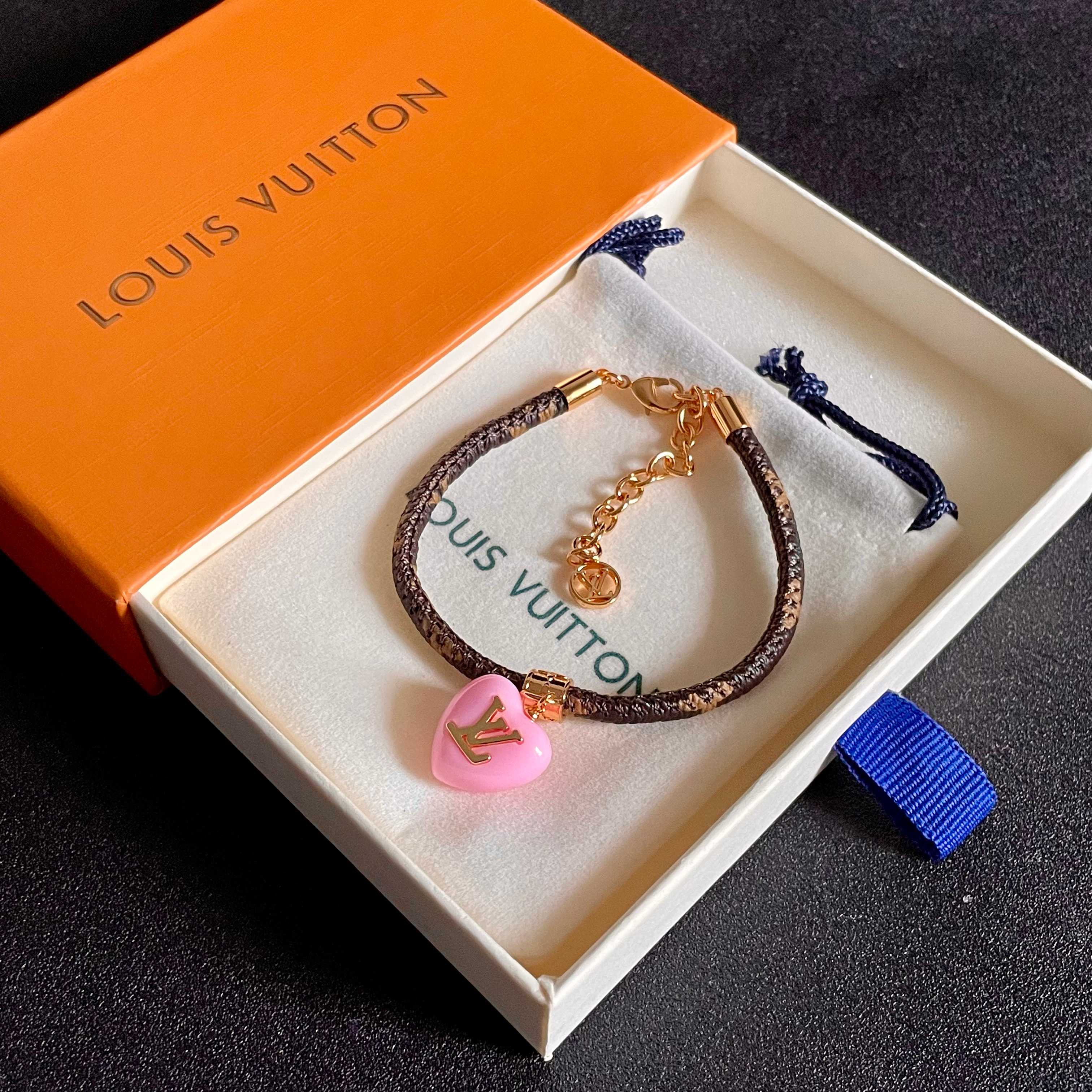 LV leather patterned bracelet