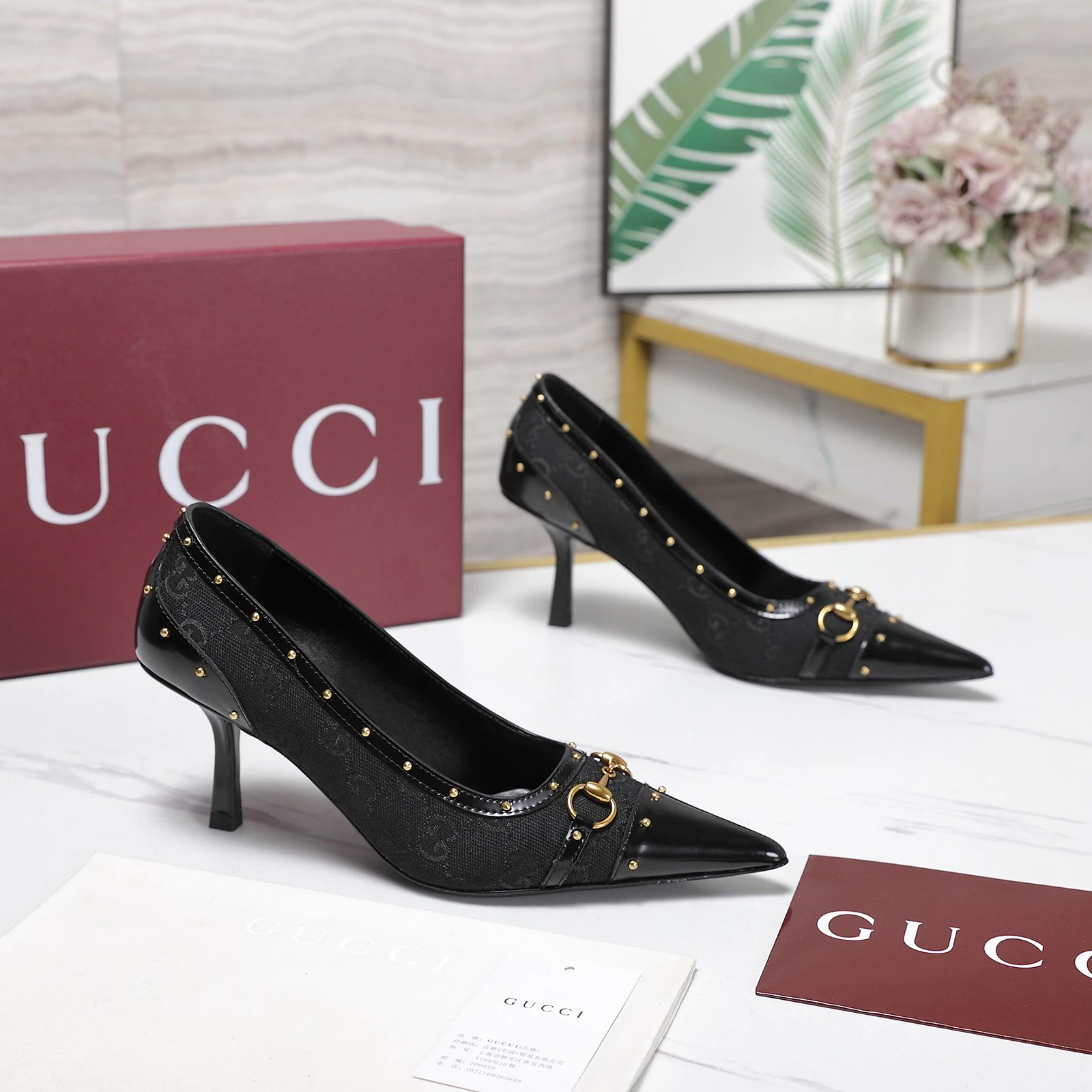 Gucci Horsebit and Stud High-Heeled Shoes