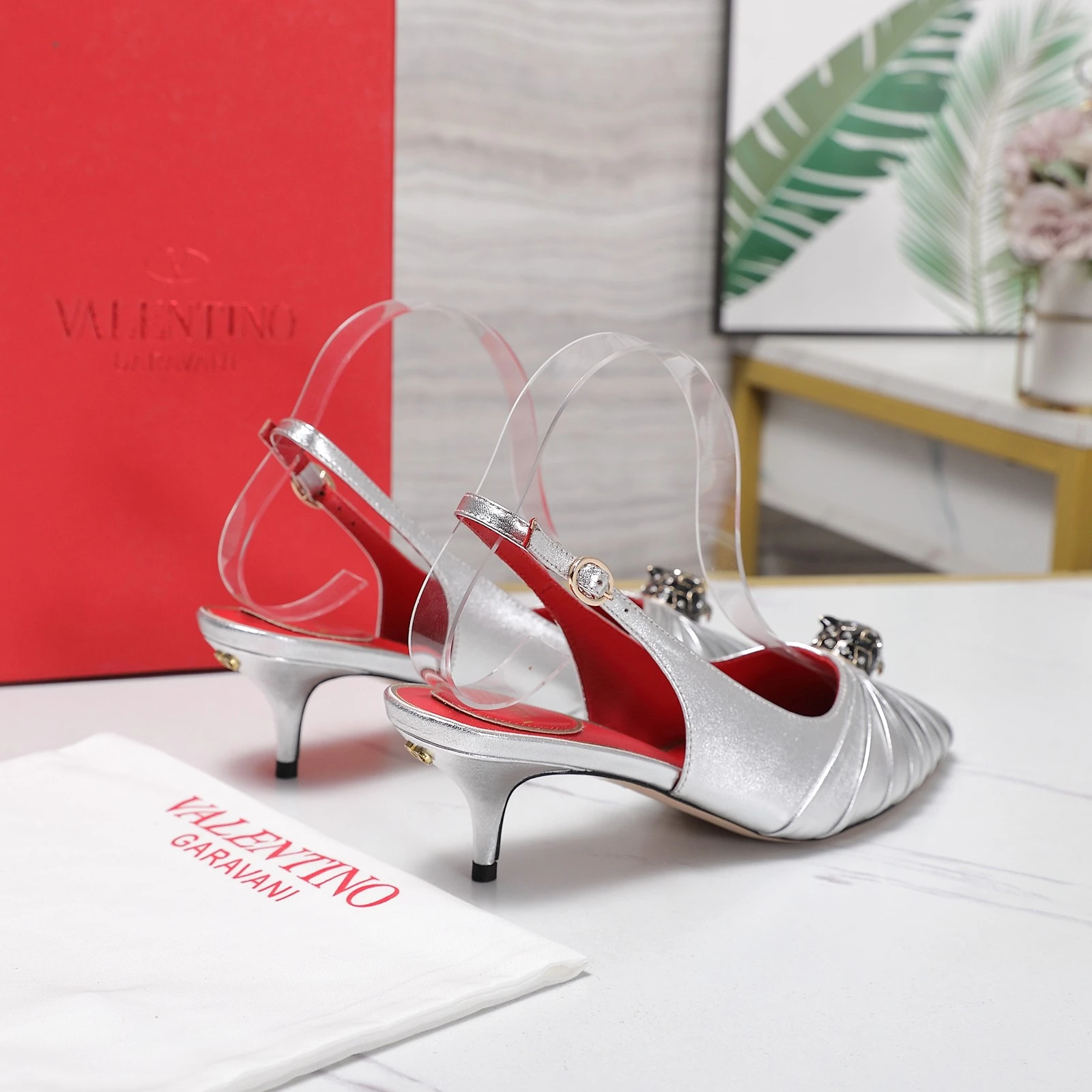 VALENTINO Pointed Folds Backless Sandals