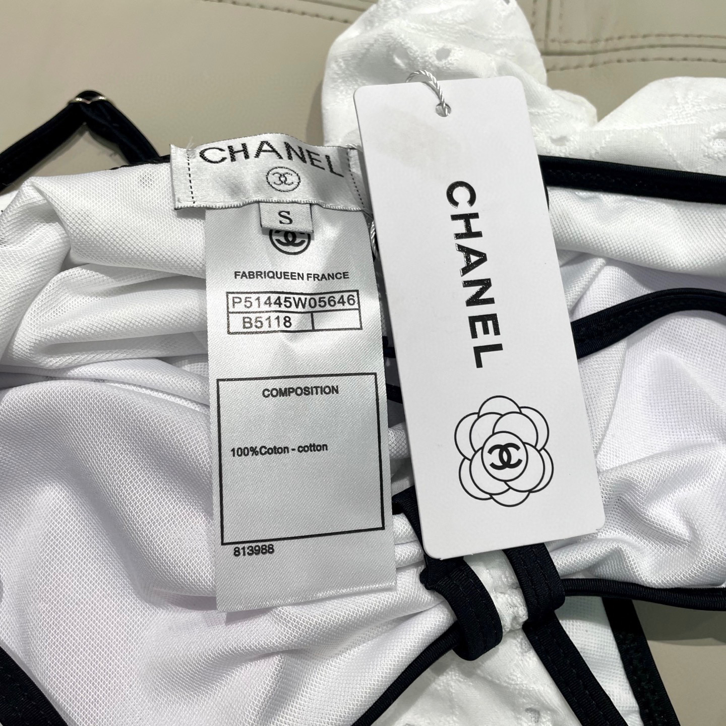 Chanel Hollow Out One-piece Swimsuit