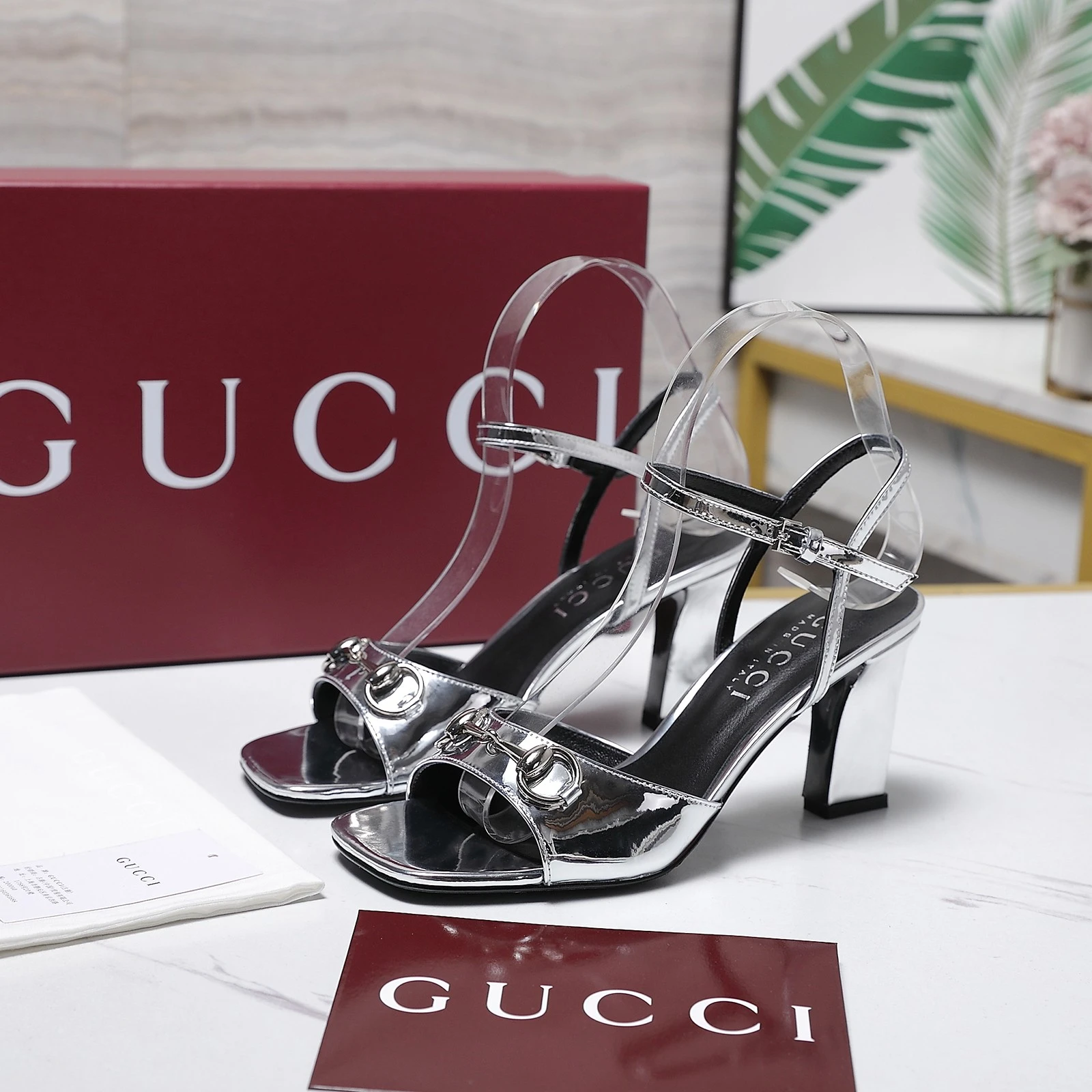 GUCCI New Spring Saddle-Strap Sandals