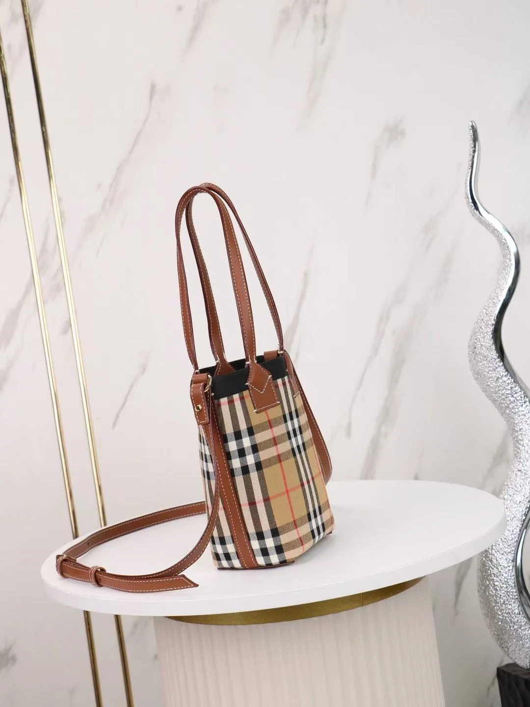 Burberry Cabbage Check Bucket Bag