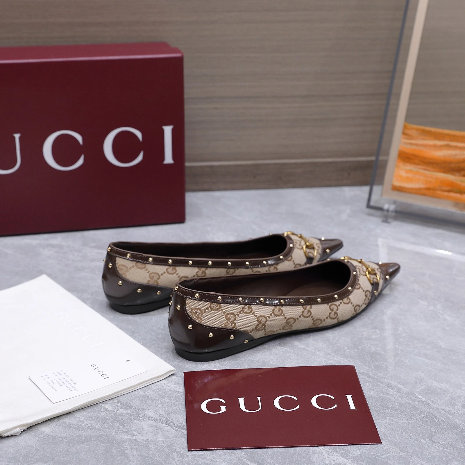Gucci Spring/Summer 2026 New Studded Pointed-Toe Shoes