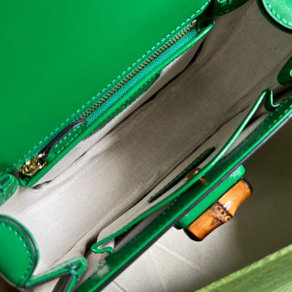 GUCCI BAMBOO 1947 JUMBO GG SMALL TOP HANDLE BAG