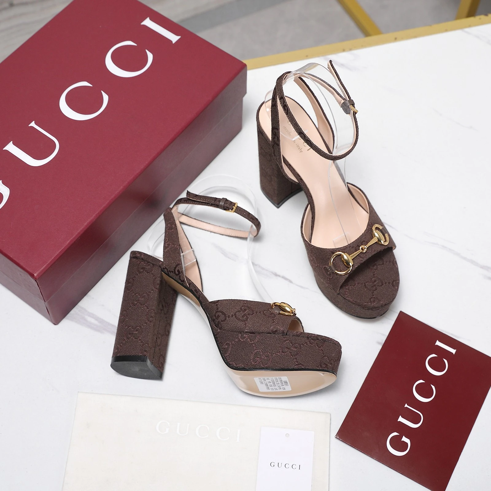 Gucci 2026 SS Round headed water table high-heeled sandals