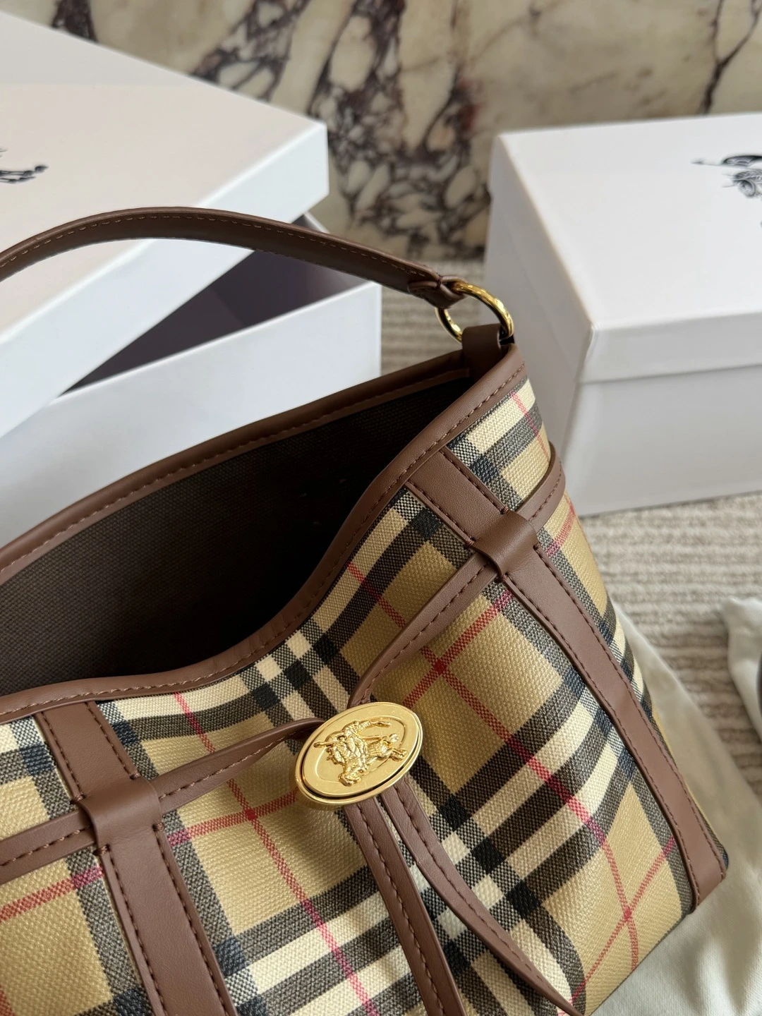 Burberry Check Bucket Bag
