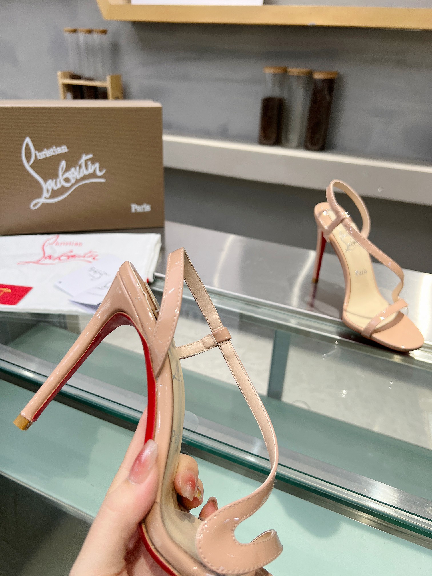 Christian Louboutin red-soled high-heeled sandals