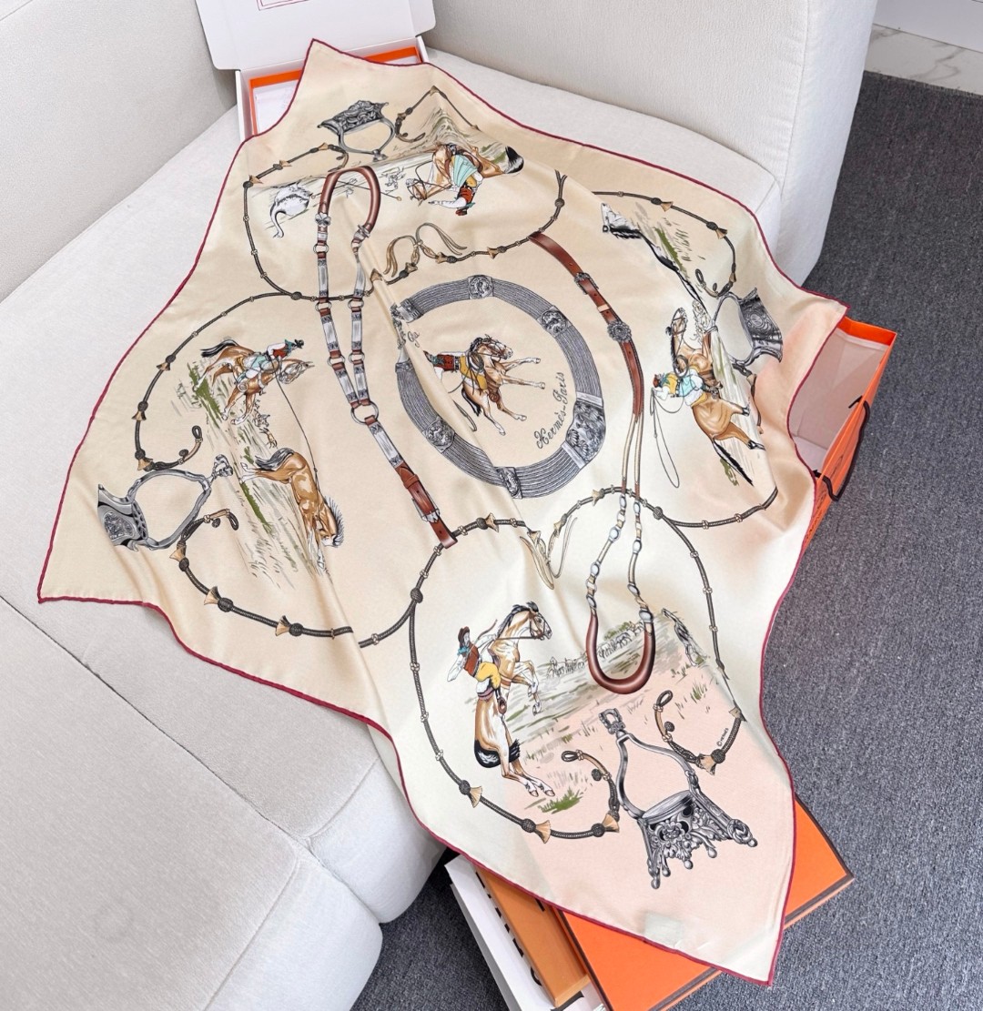 Hermes 100% Silk Scarf