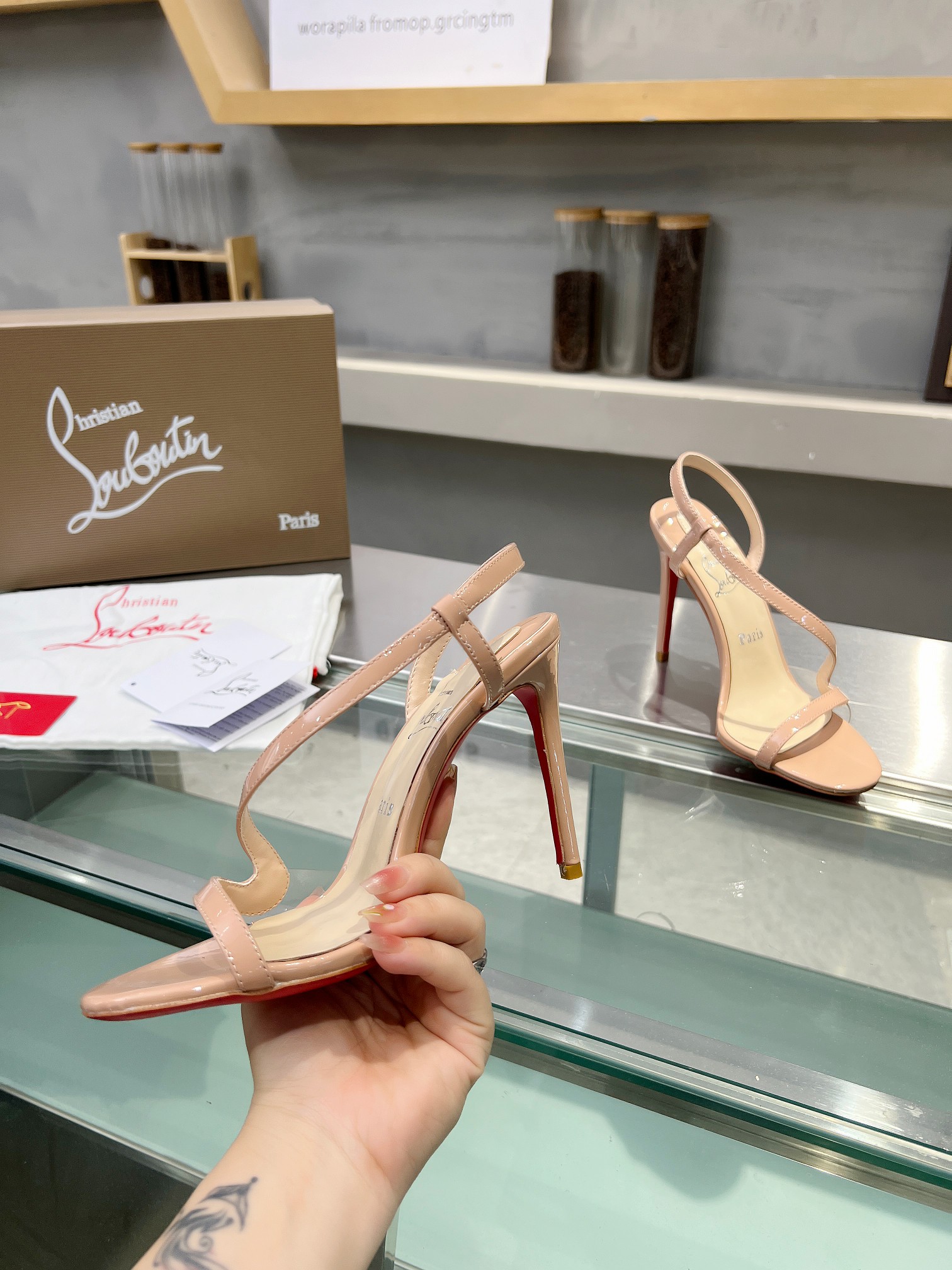 Christian Louboutin red-soled high-heeled sandals