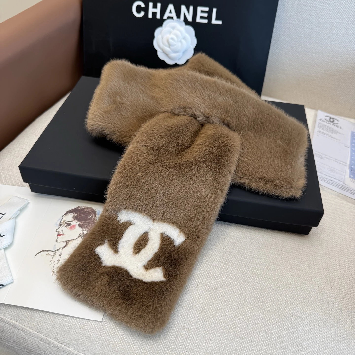 Chanel Ski Earmuffs and Scarf Set
