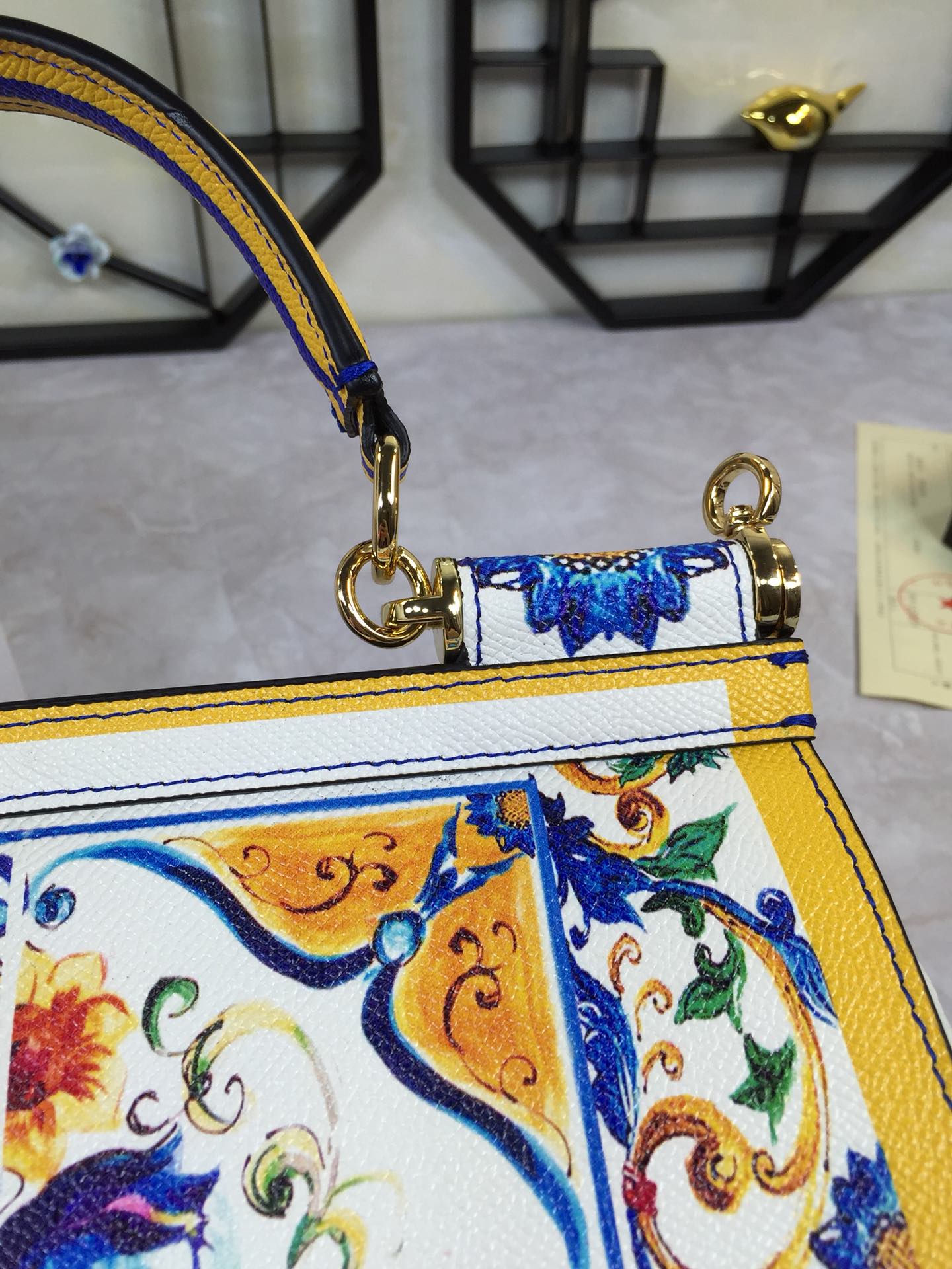 Dolce & Gabbana Blue And White Porcelain Handle Bag