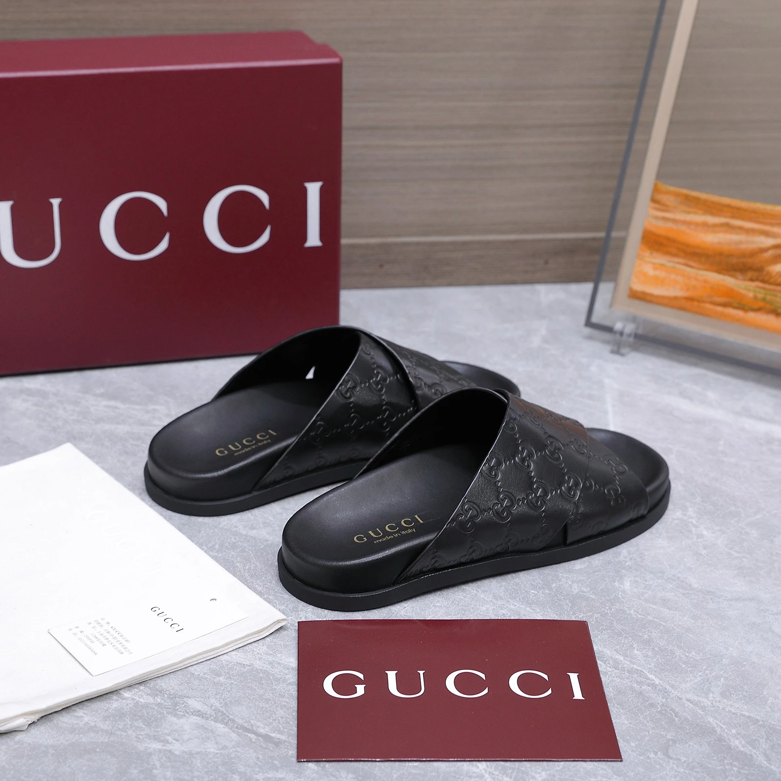 Gucci Double G embossed beach sandals