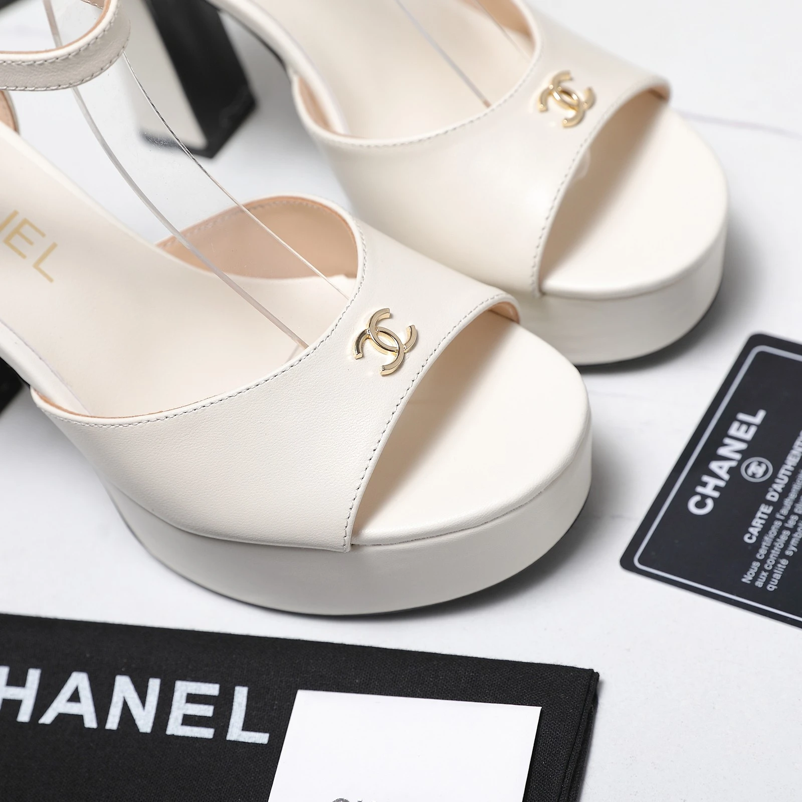 Chanel 26P Thick Heel Waterproof Platform Fish Mouth High Heel Sandals