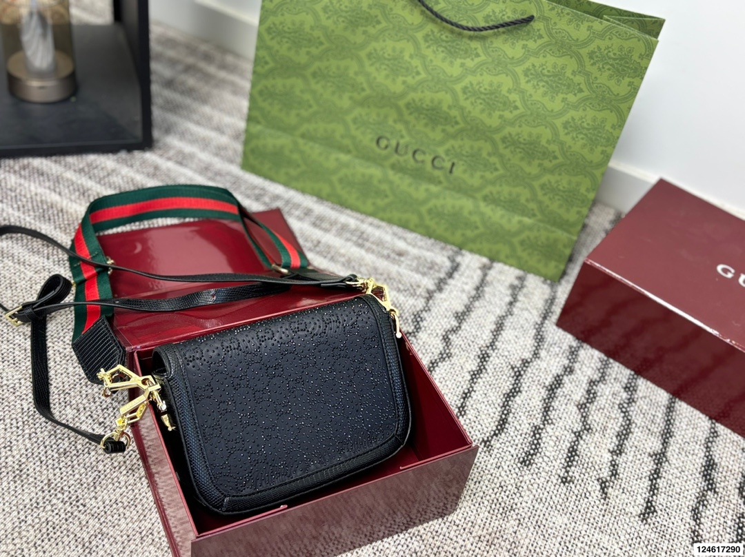 Gucci 1955 Rhinestone Saddle Bag