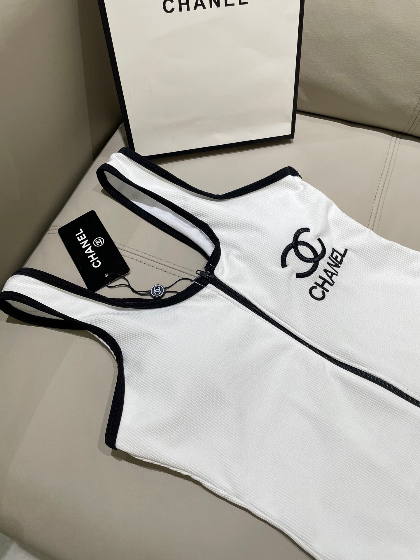 Chanel One-piece Swimsuit With Chest Padded