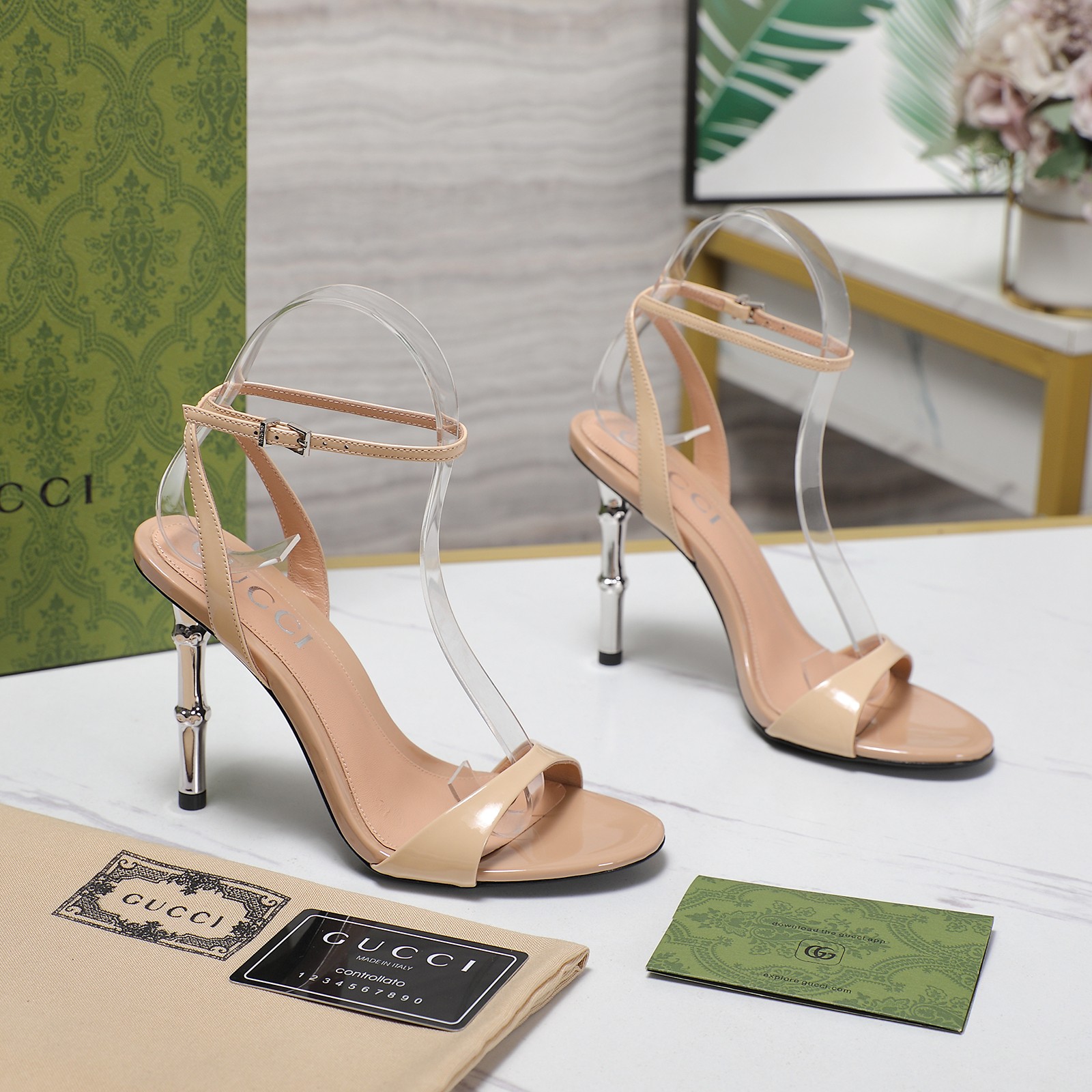 Gucci Open-backed high-heeled sandals