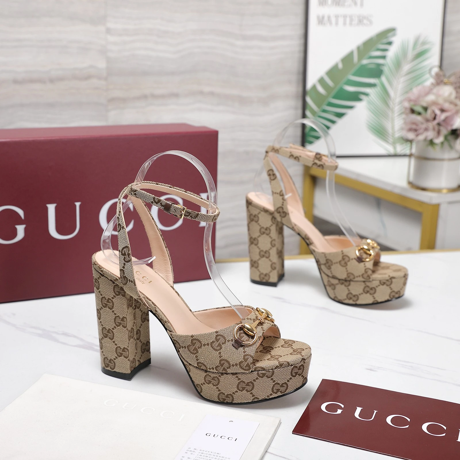 Gucci 2026 SS Round headed water table high-heeled sandals