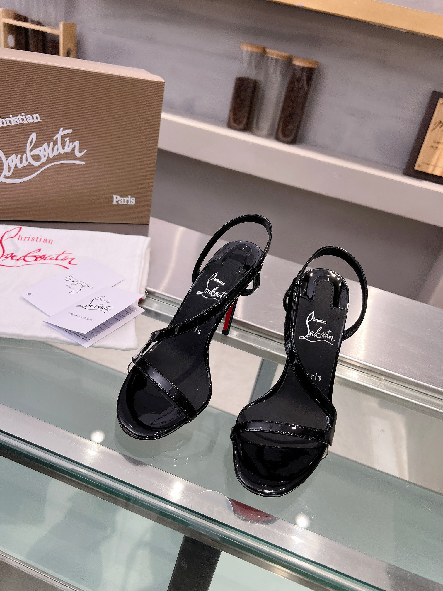 Christian Louboutin red-soled high-heeled sandals