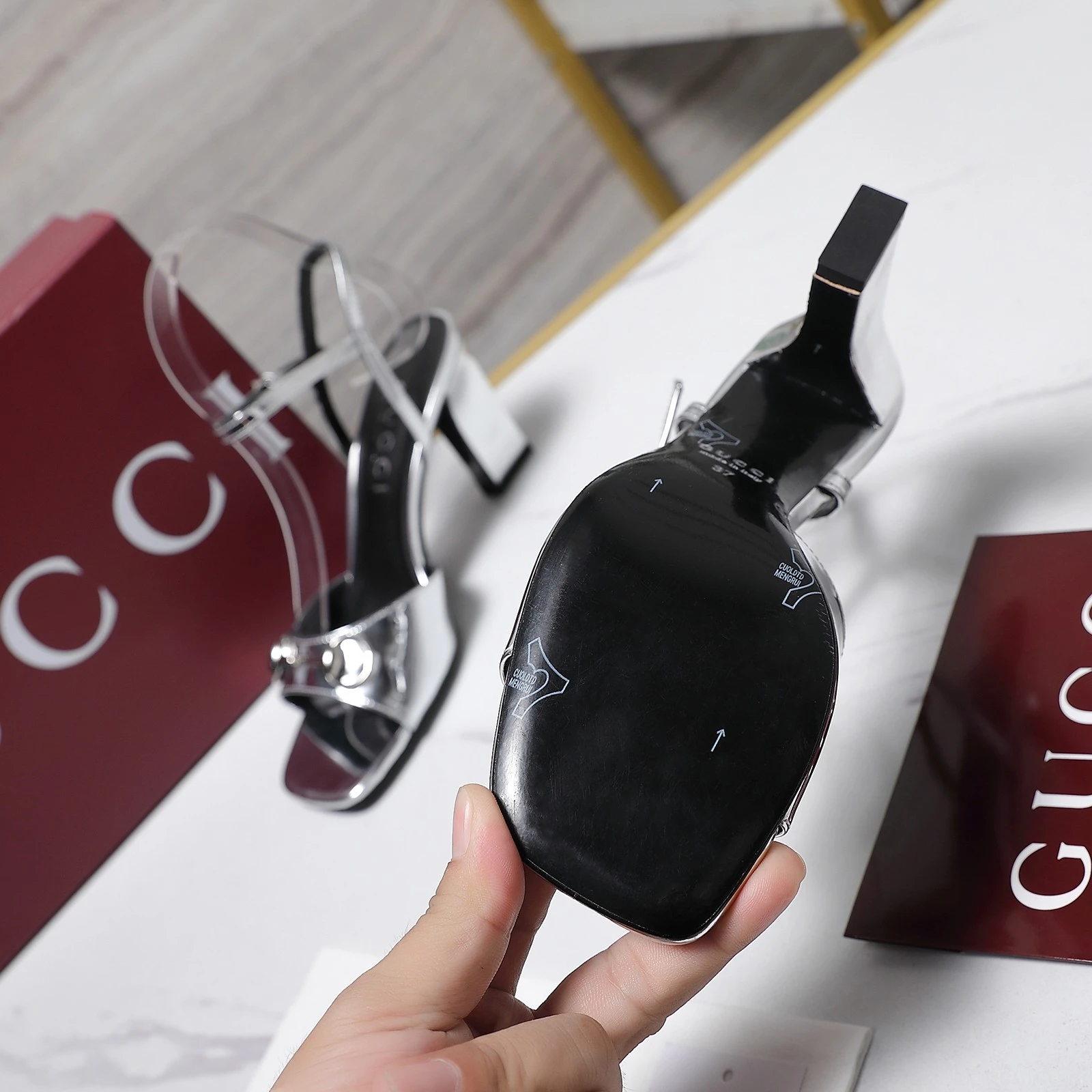 GUCCI New Spring Saddle-Strap Sandals