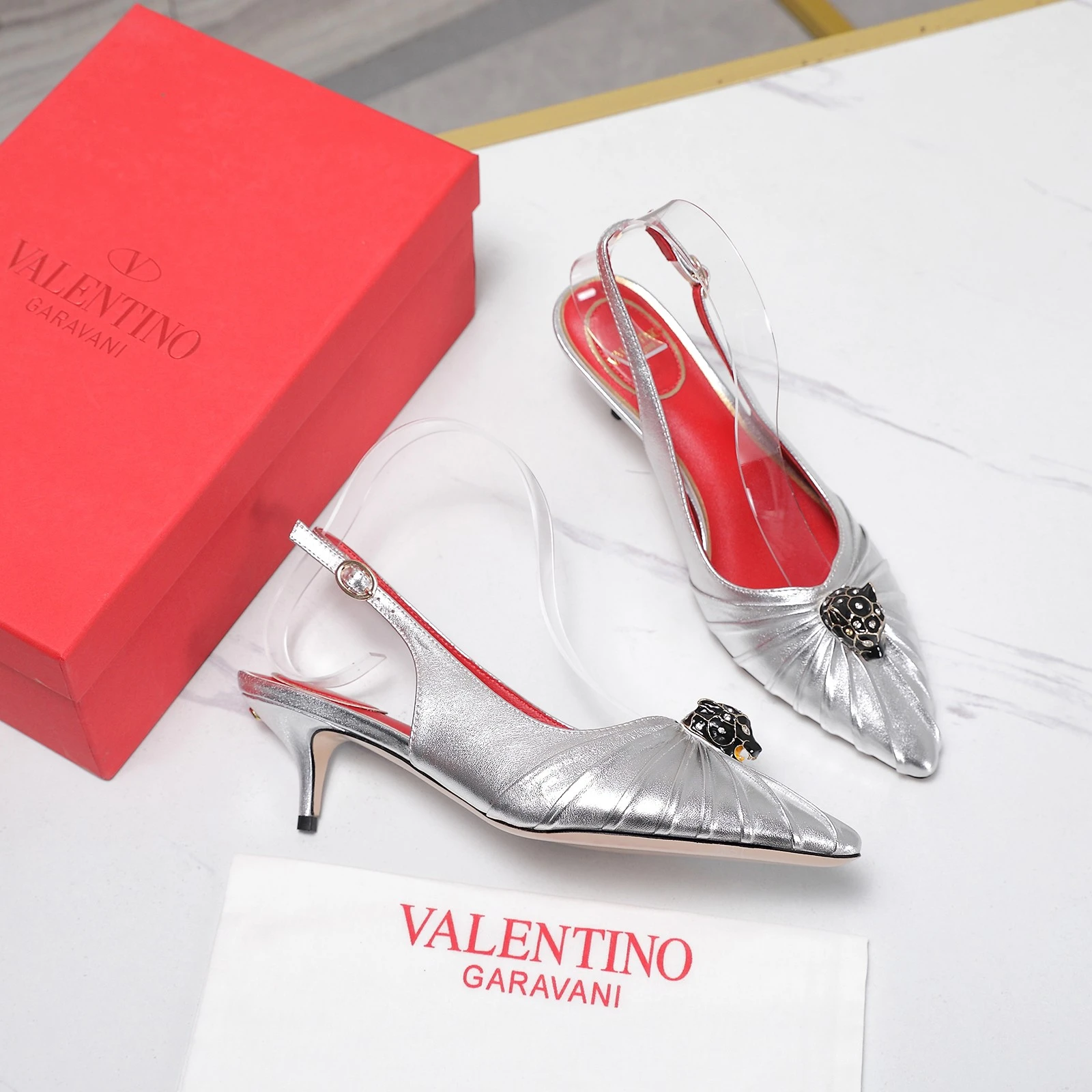 VALENTINO Pointed Folds Backless Sandals
