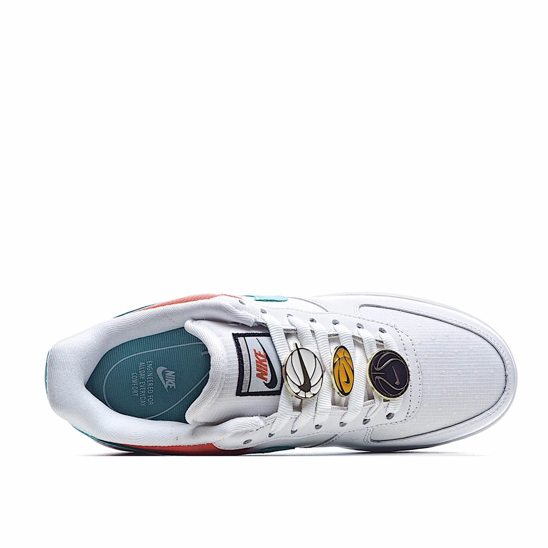 Nike Womens Air Force 1 07 SEWhite/Light Aqua Low Top Sneakers