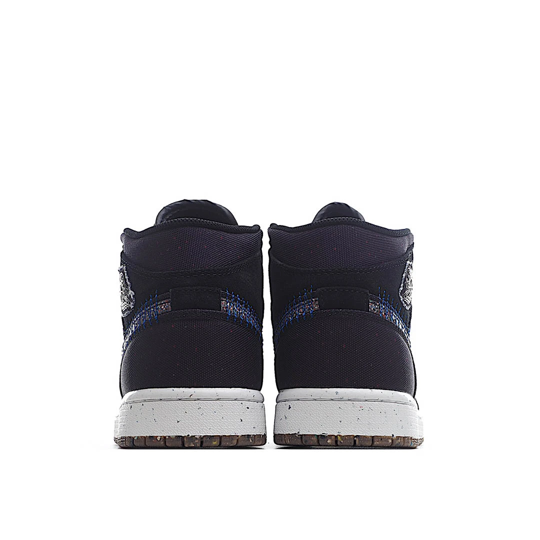 Air Jordan 1 MiD Mid-Top Basketball Shoes Ink Canvas Black