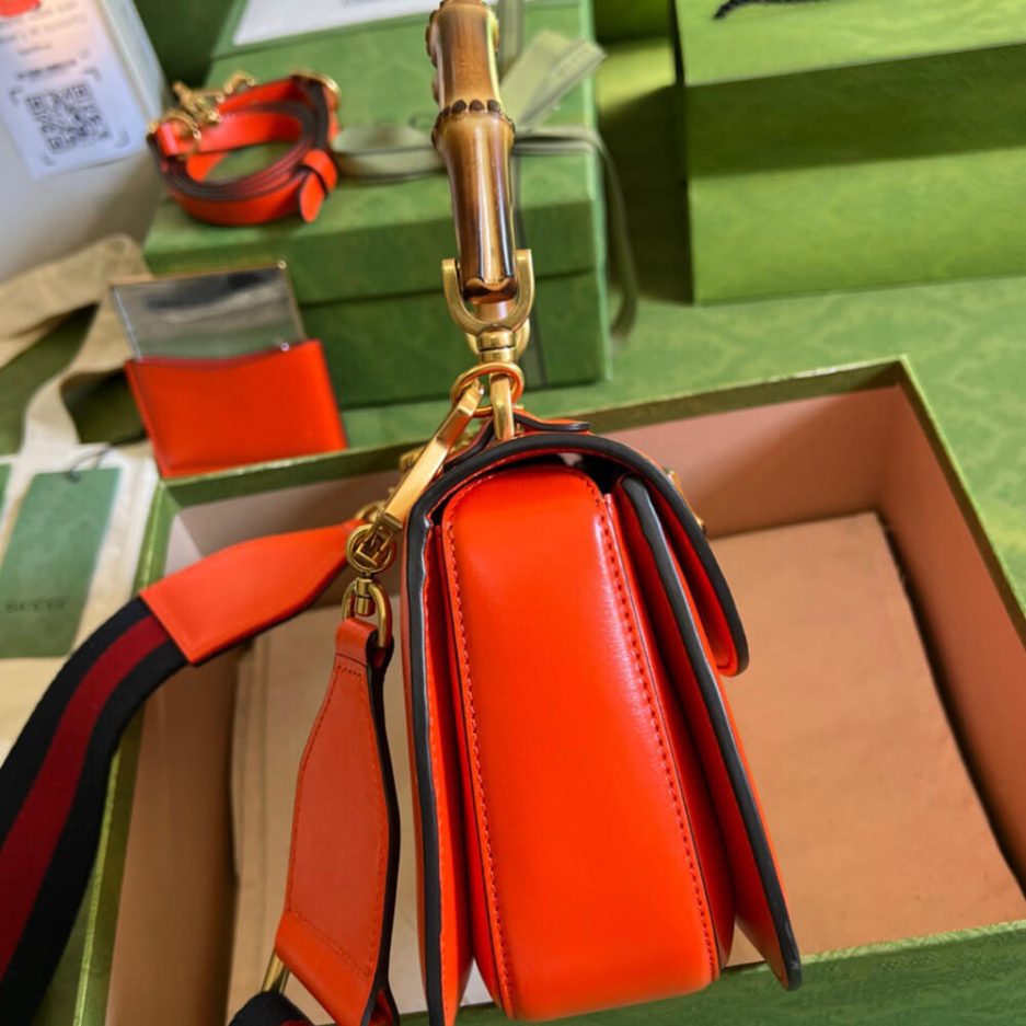 GUCCI BAMBOO 1947 JUMBO GG SMALL TOP HANDLE BAG