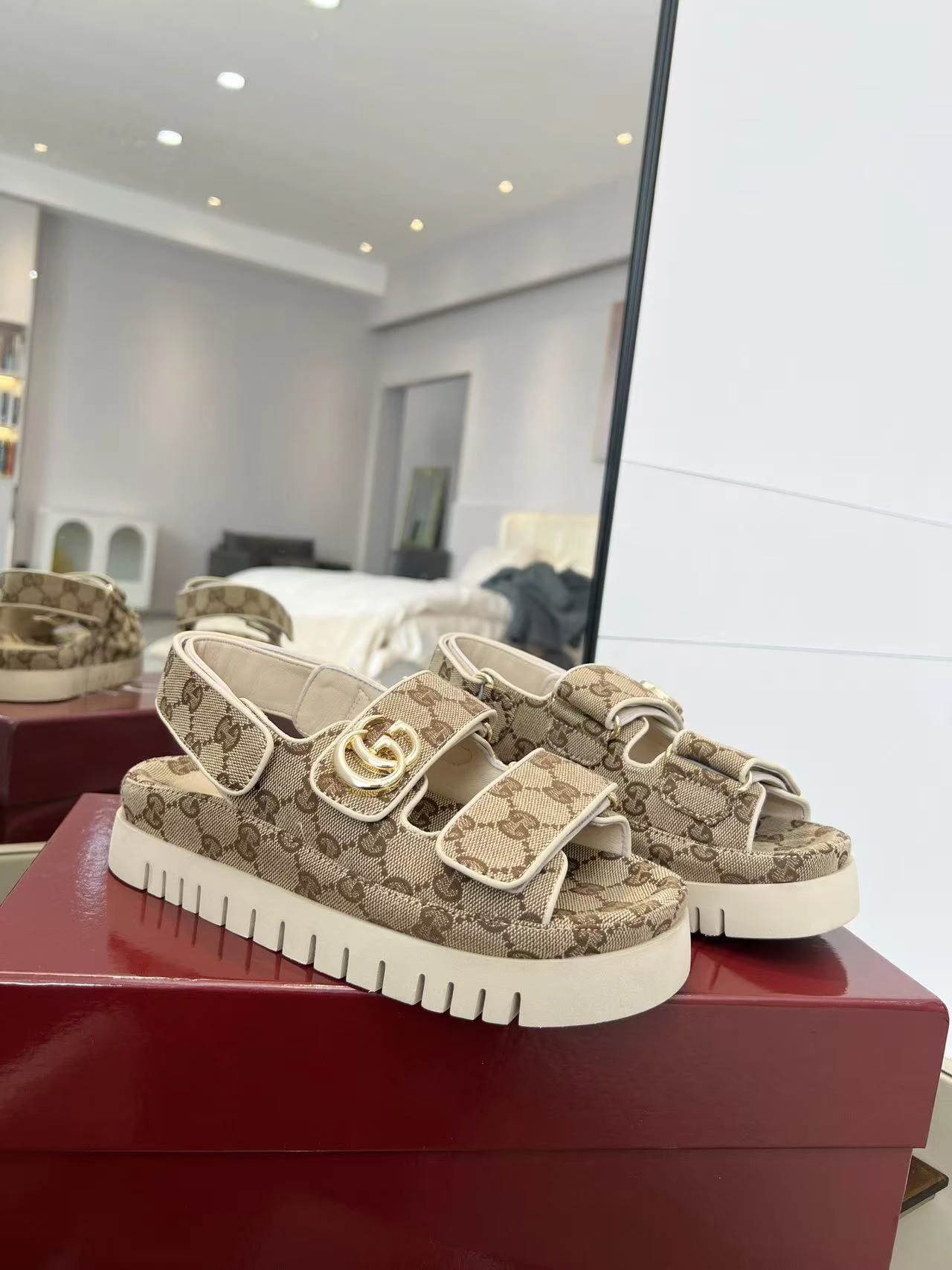 Gucci Velcro Platform Sandals