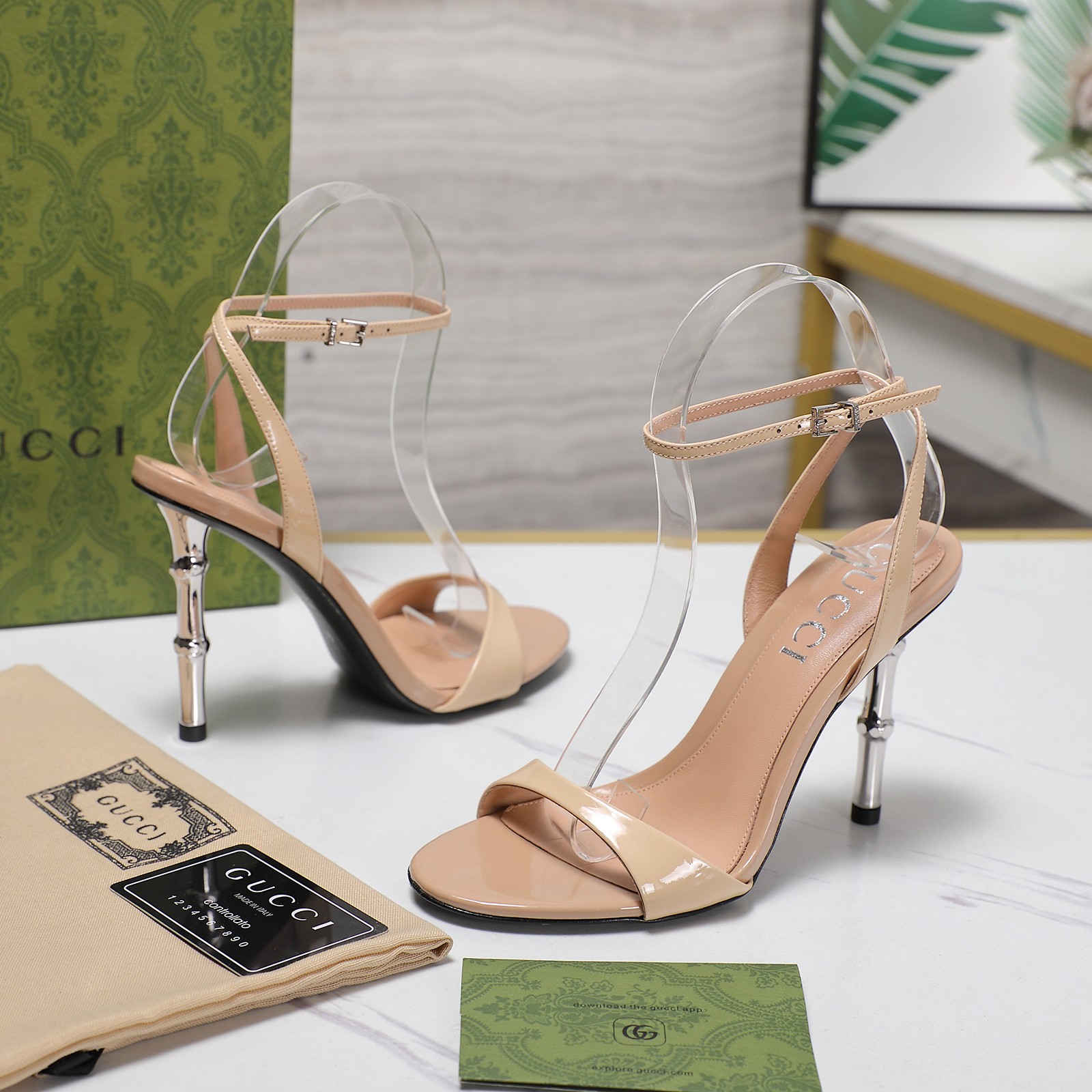 Gucci Open-backed high-heeled sandals