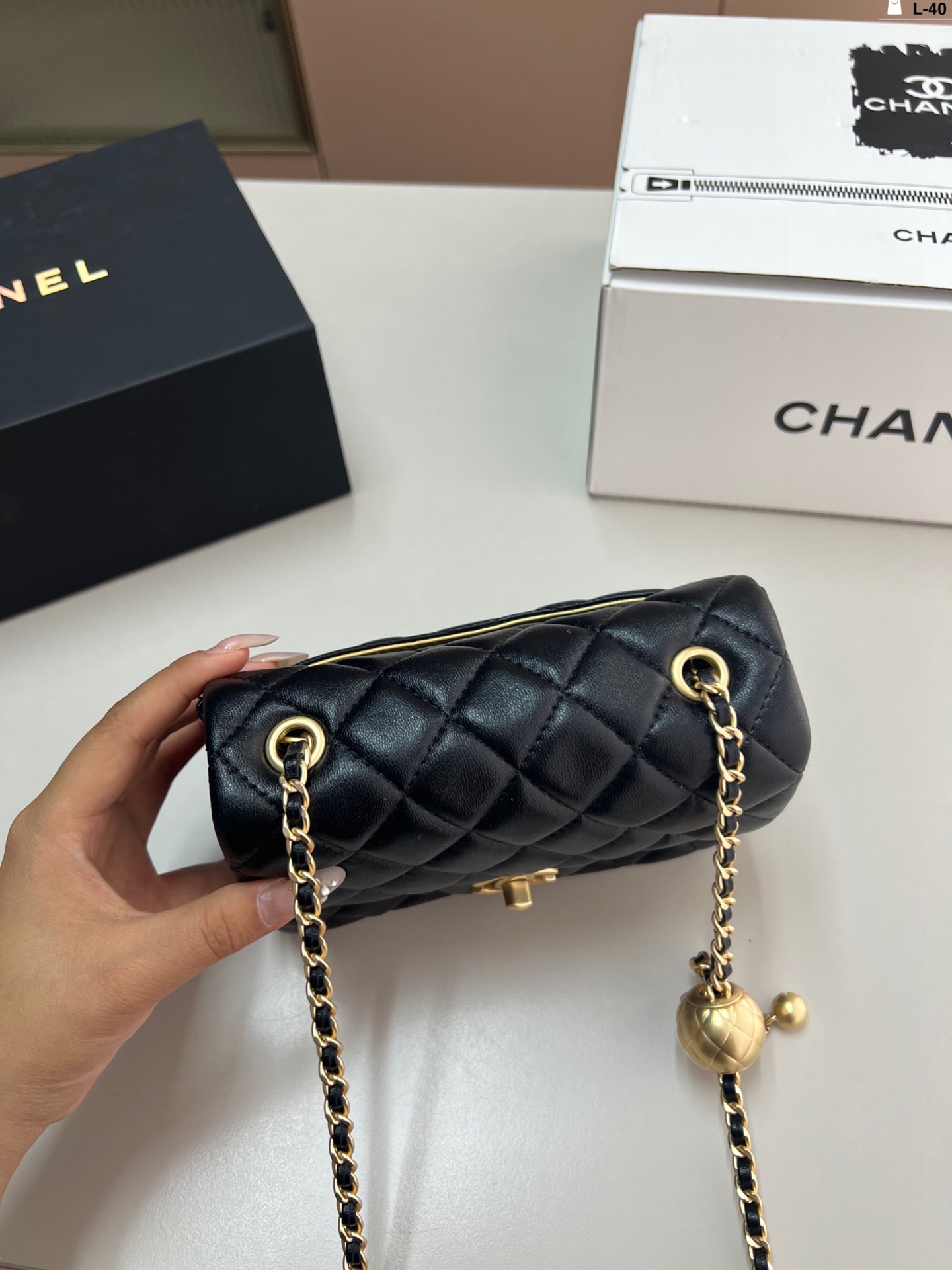 Chanel Classic Flap Bag with Gold Ball
