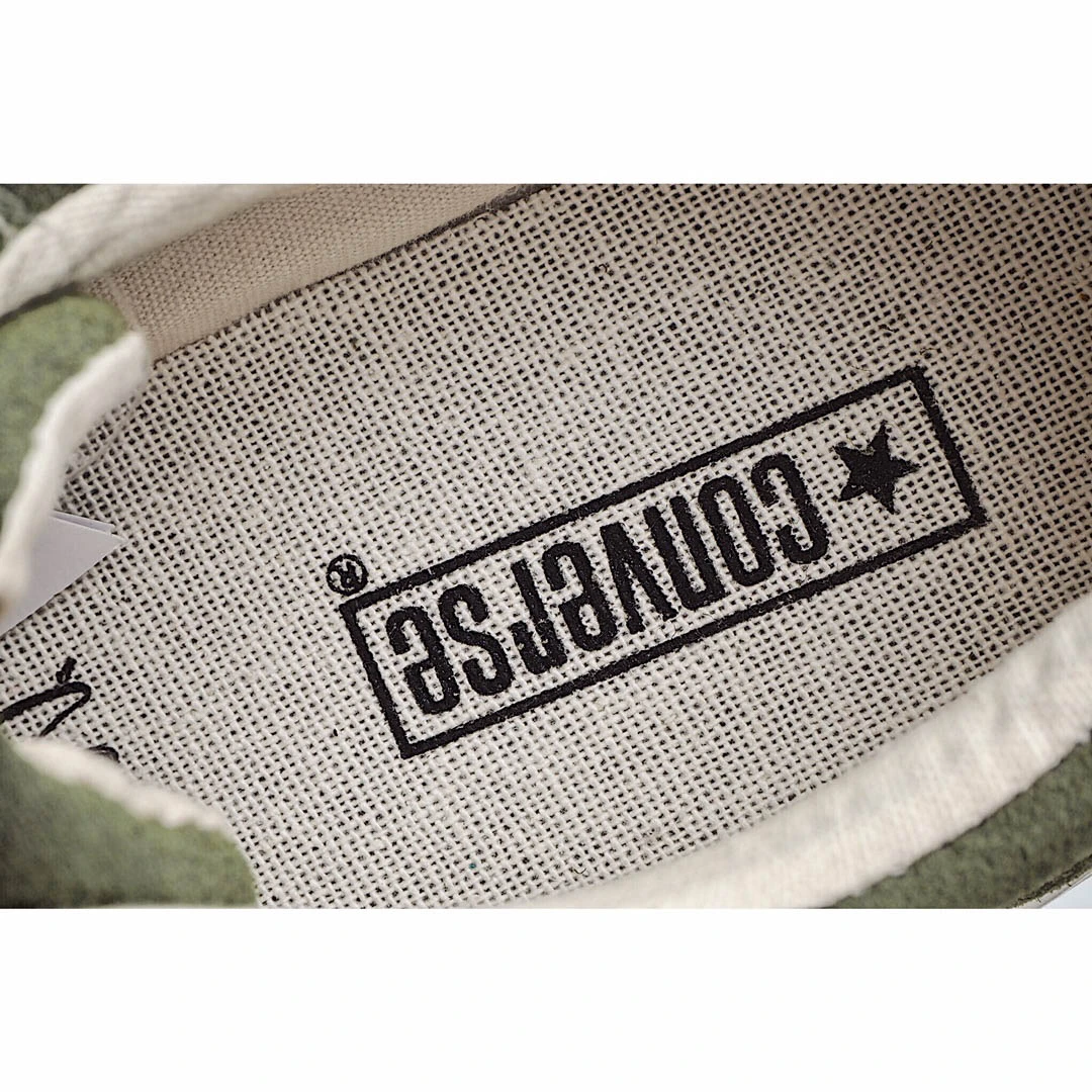 CONVERSE jack star STARBARS SUEDE olive green canvas shoes