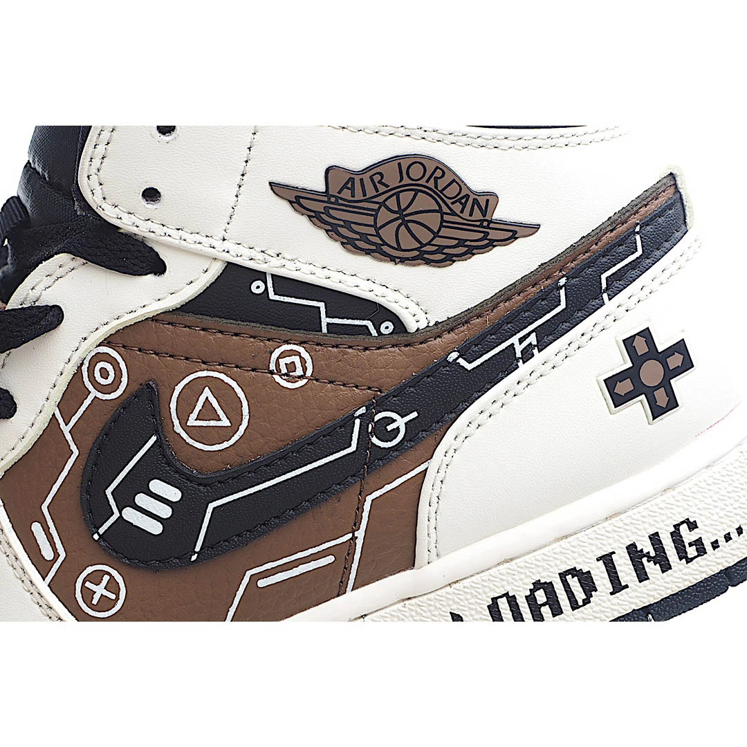 Air Jordan 1 Mid Video Game Series AJ Mid Basketball Shoes