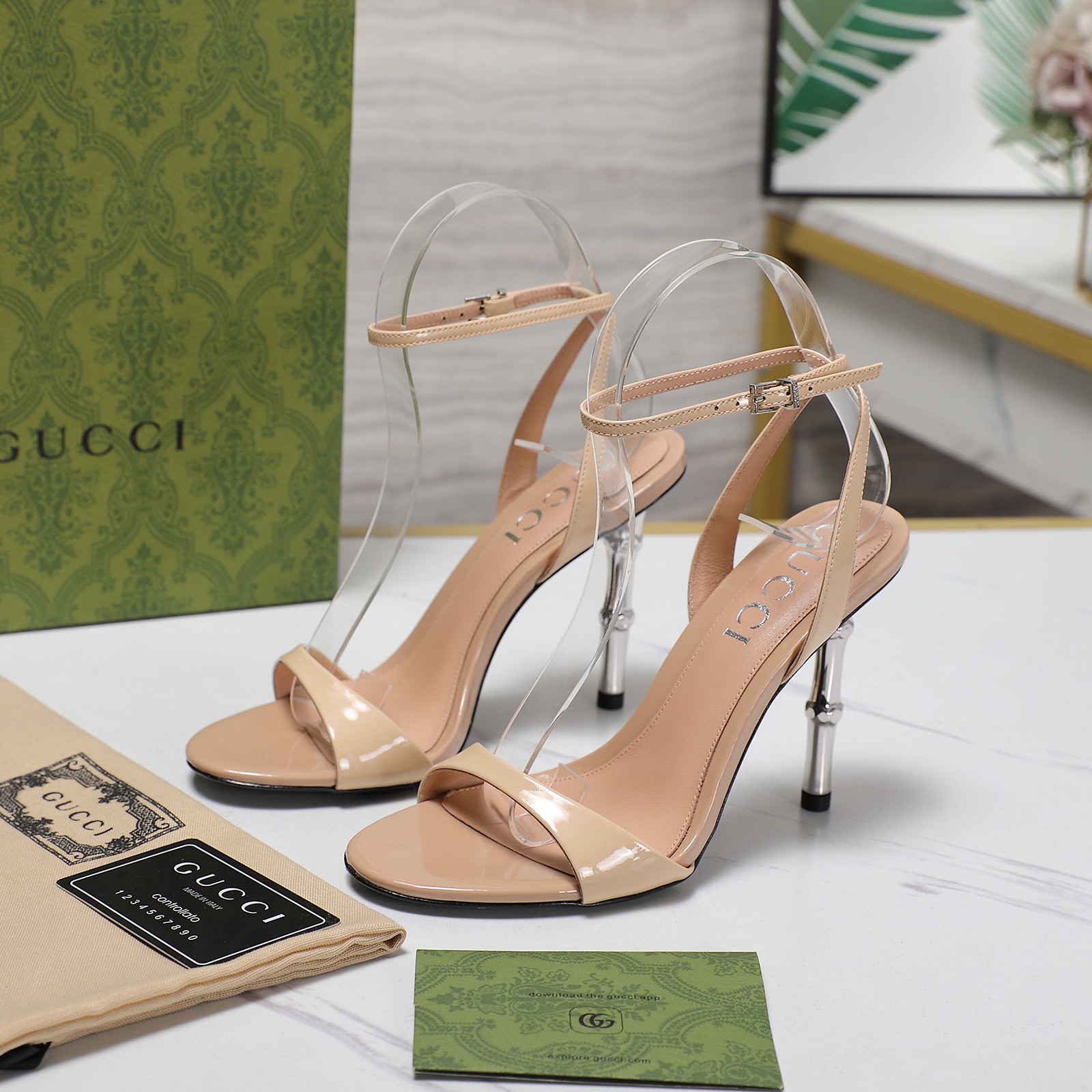 Gucci Open-backed high-heeled sandals