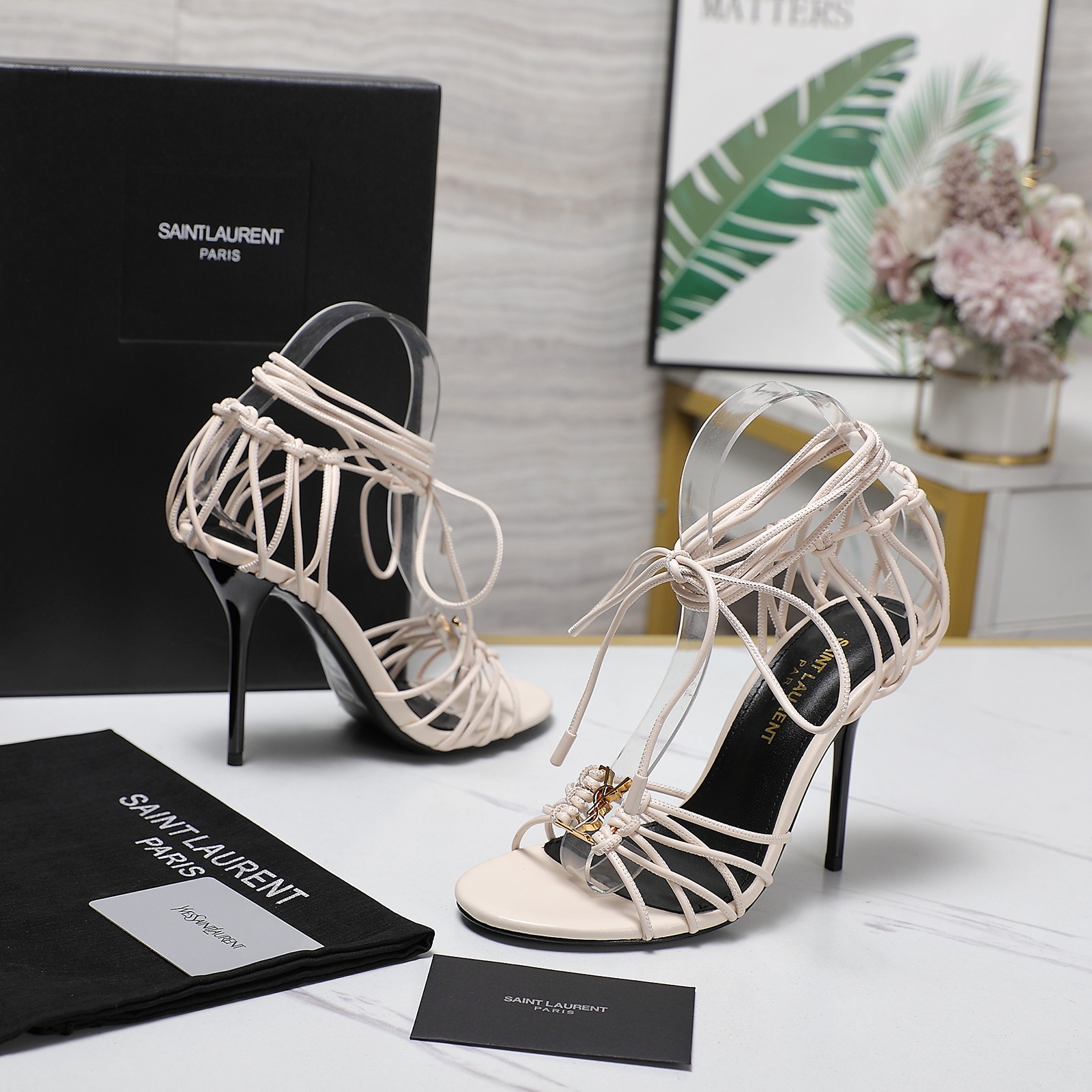 YSL high-heeled strappy sandals