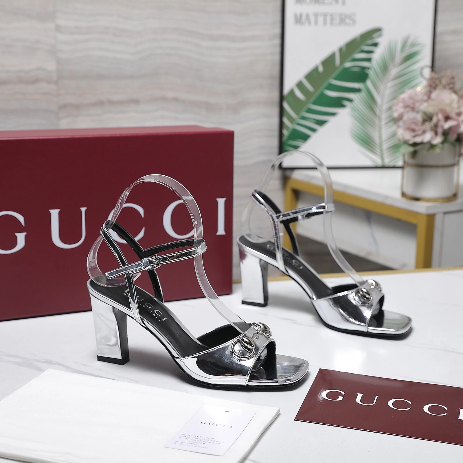 GUCCI New Spring Saddle-Strap Sandals