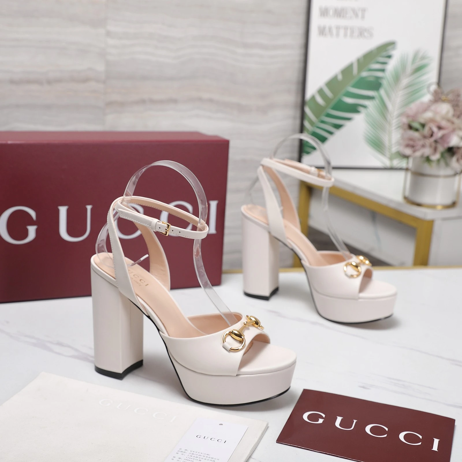 Gucci 2026 SS Round headed water table high-heeled sandals