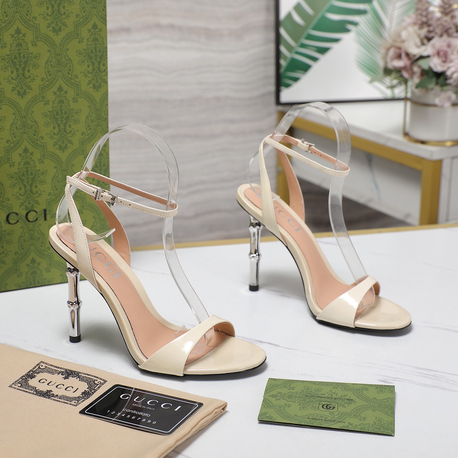 Gucci Open-backed high-heeled sandals
