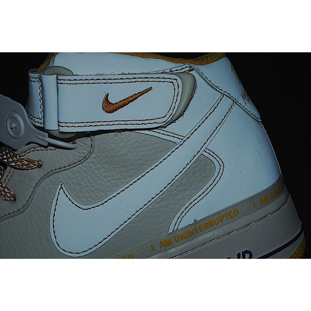 Uninterrupted Nike Air Force 1 Beige Mid-Top Sneakers