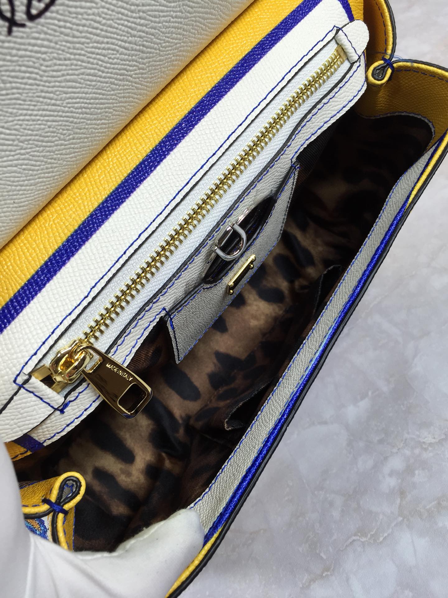 Dolce & Gabbana Blue And White Porcelain Handle Bag