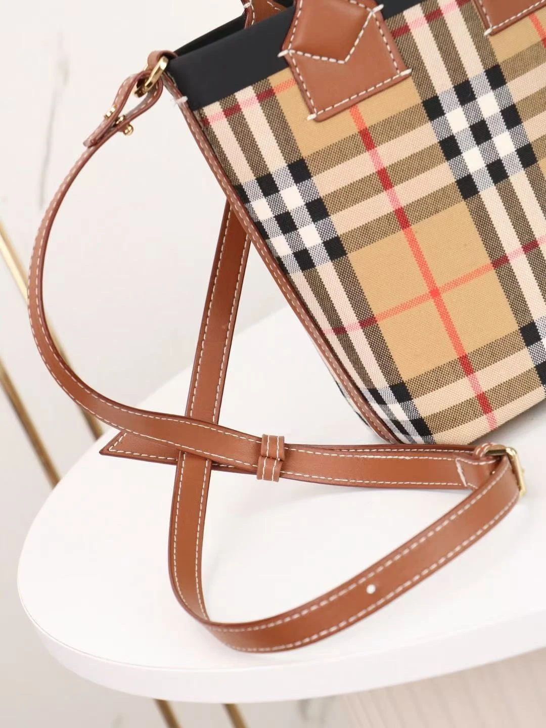 Burberry Cabbage Check Bucket Bag