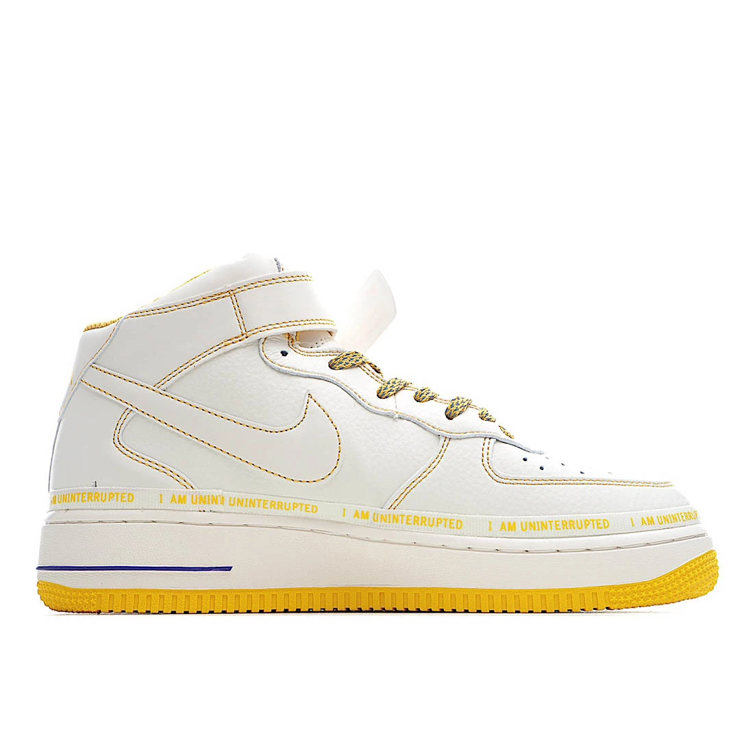 Uninterrupted Nike Air Force 1 Beige Mid-Top Sneakers