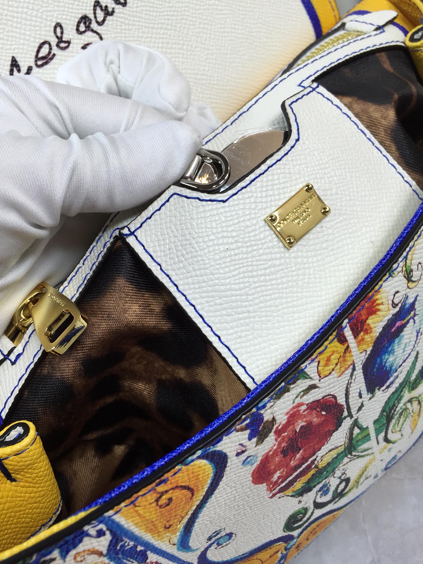 Dolce & Gabbana Blue And White Porcelain Handle Bag
