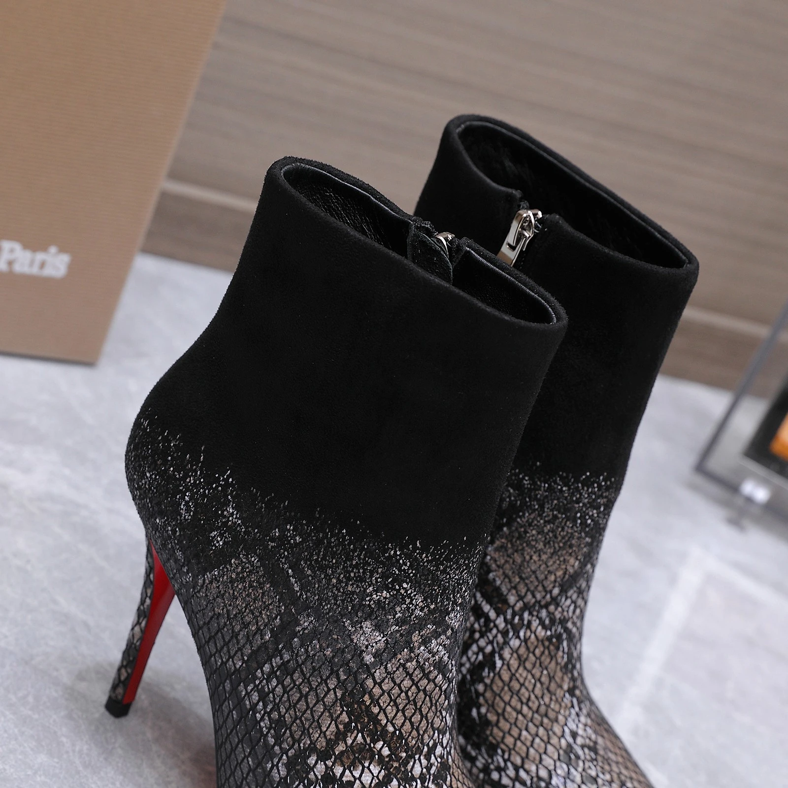 Christian Loubottin's High-Heeled Short Boots
