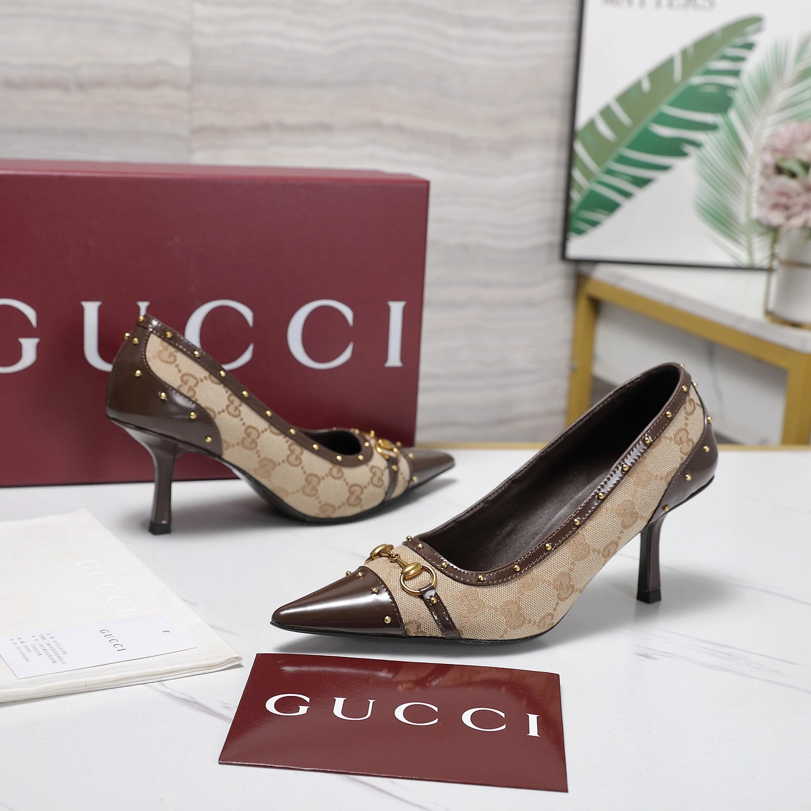 Gucci Horsebit and Stud High-Heeled Shoes