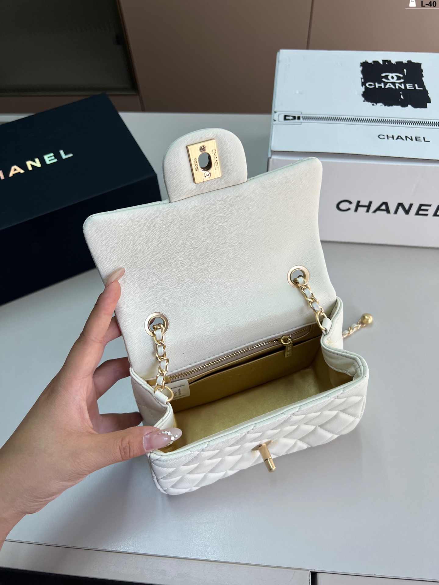 Chanel Classic Flap Bag with Gold Ball