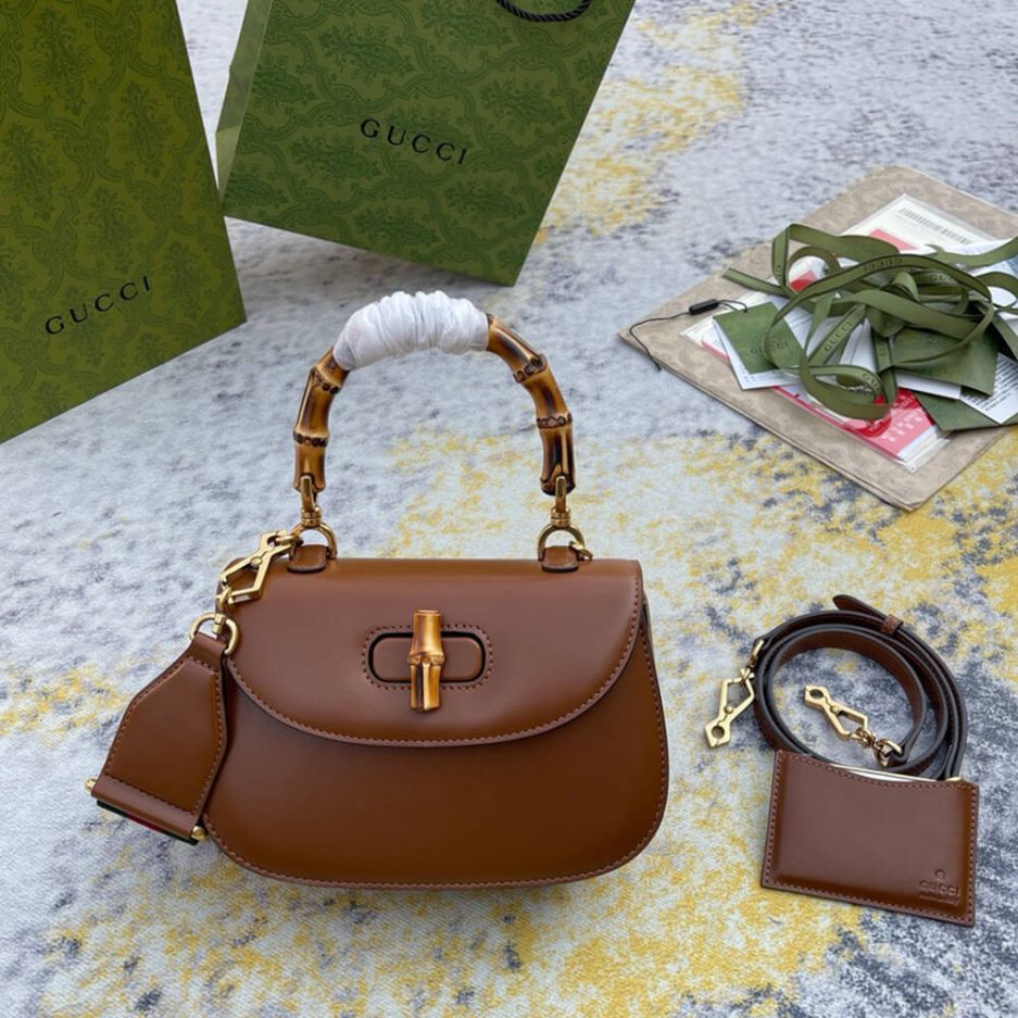 GUCCI BAMBOO 1947 JUMBO GG SMALL TOP HANDLE BAG